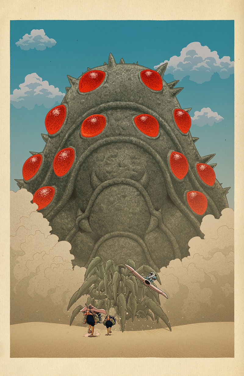 Illustration for article titled The Serenity of Hayao Miyazaki's Films Is Perfectly Captured in These Posters